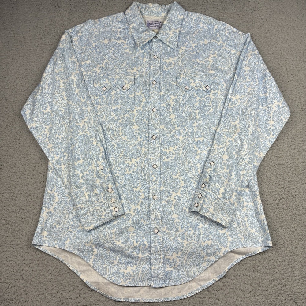 Vintage Rockmount Ranch Wear Western Shirt Men's Large Paisley Snap USA